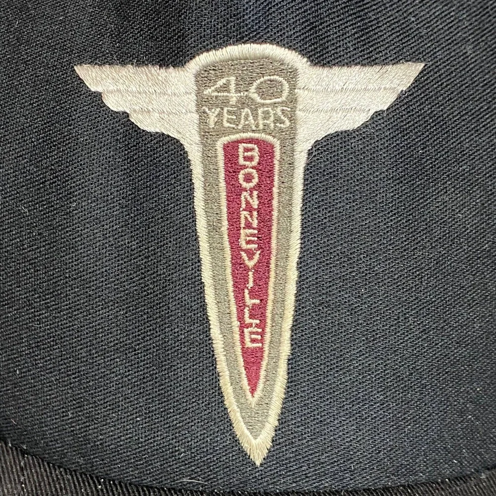 Vintage Pontiac Bonneville 40 Years Snapback Hat Black Made in USA Car Emblem
